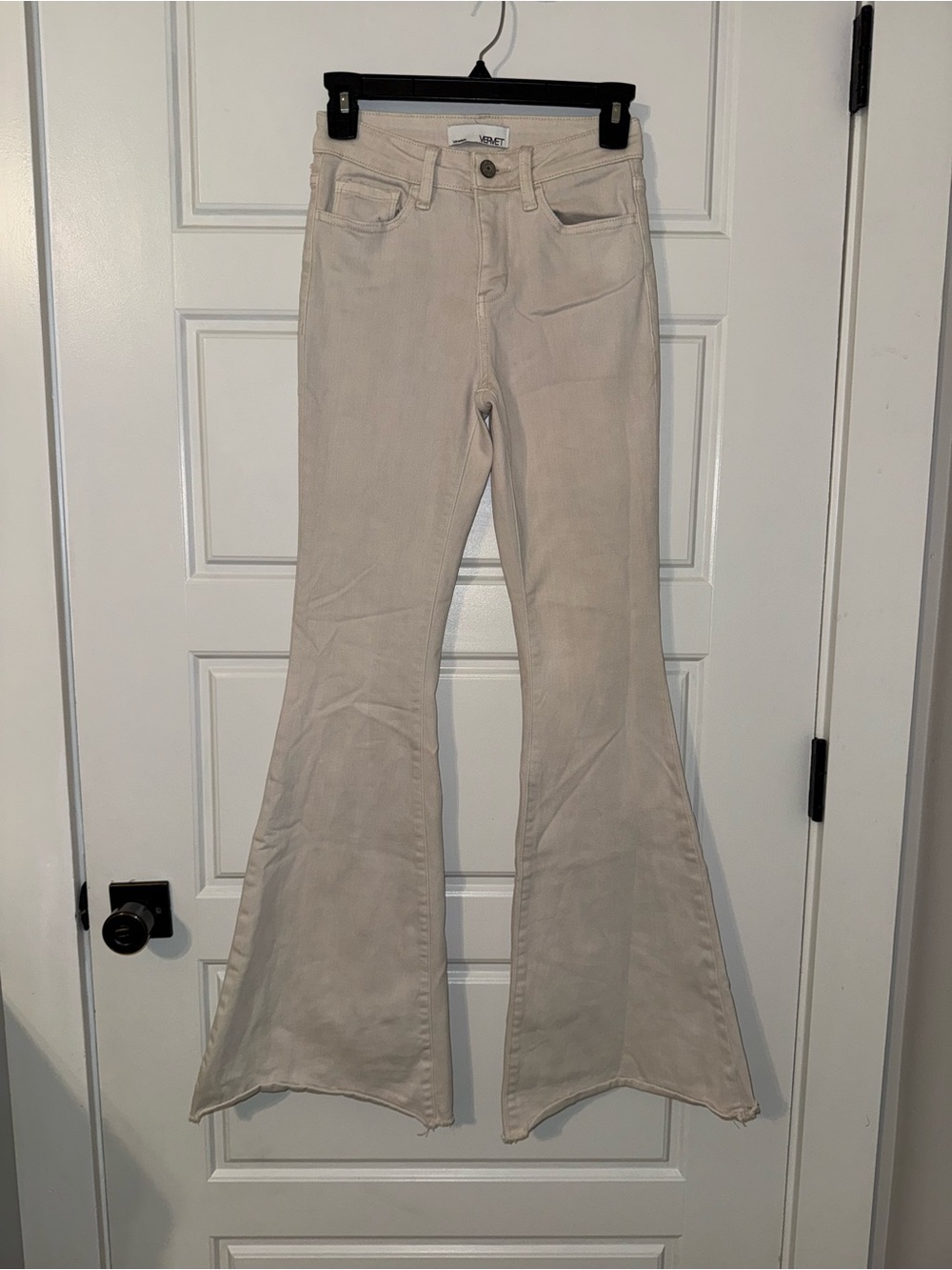 Light Beige Flared Jeans - Vervet by Flying Monkey